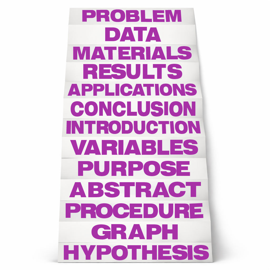 Purple Science Fair Titles - Carton of 24 supplier units