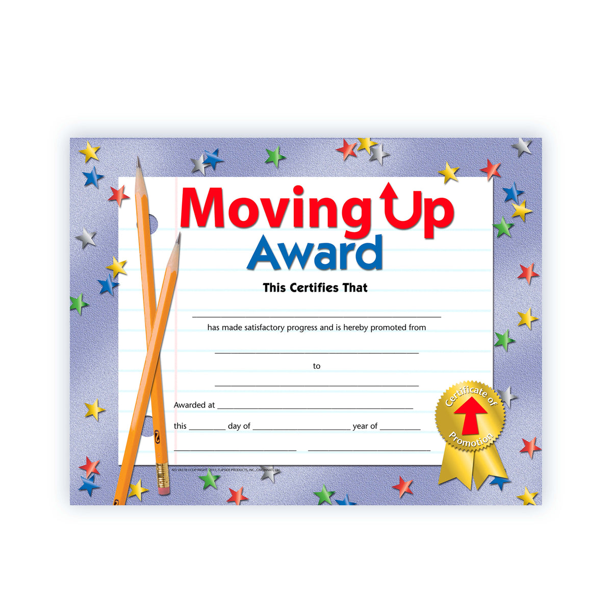 Moving Up Award Certificate - Carton of 50 supplier units