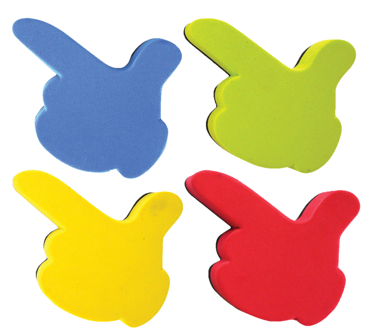 Call-Out Finger Pointer Magnetic Whiteboard Eraser - Set of 4 Erasers - Carton of 24 supplier units