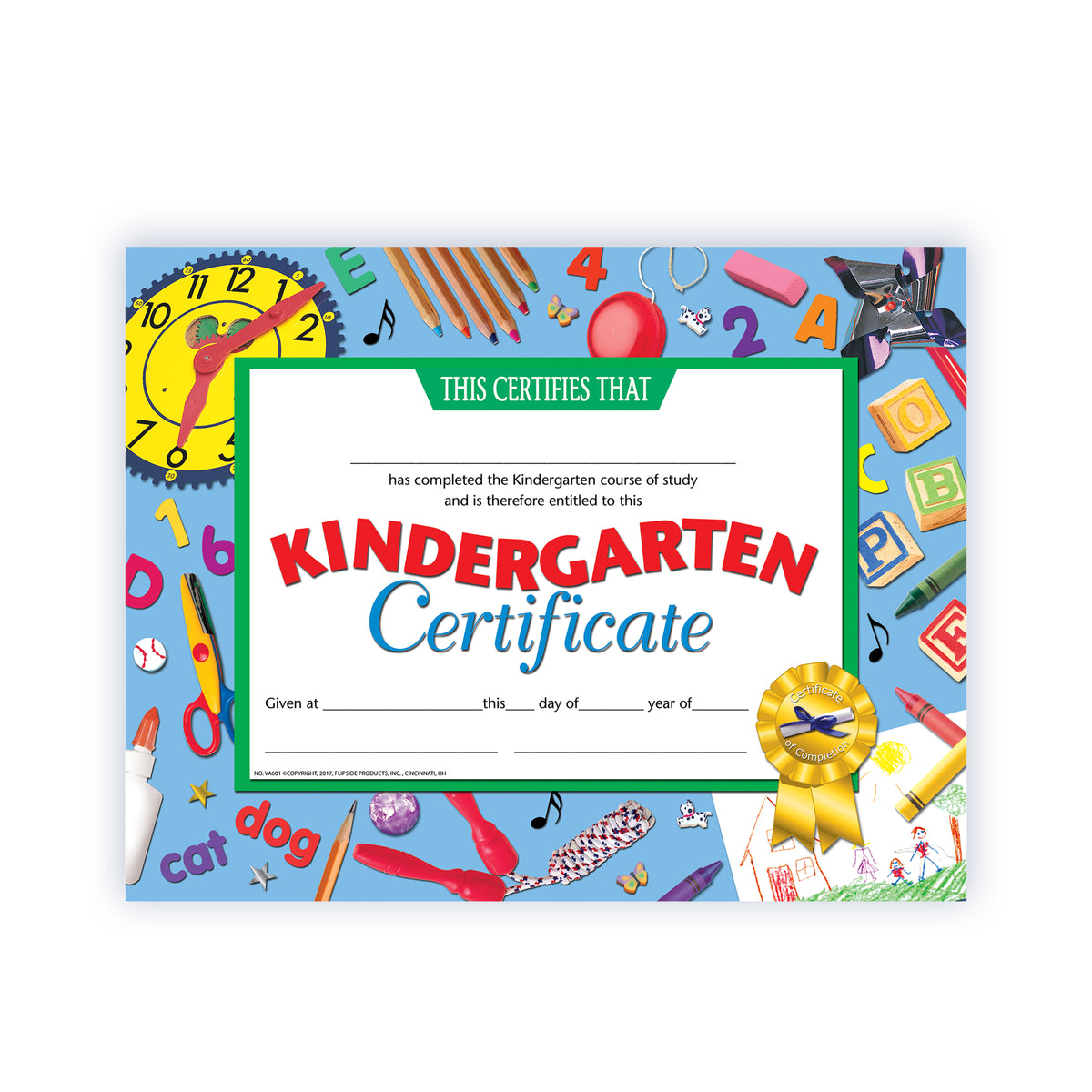 Kindergarten Certificate - Carton of 50 supplier units - SKU VA601