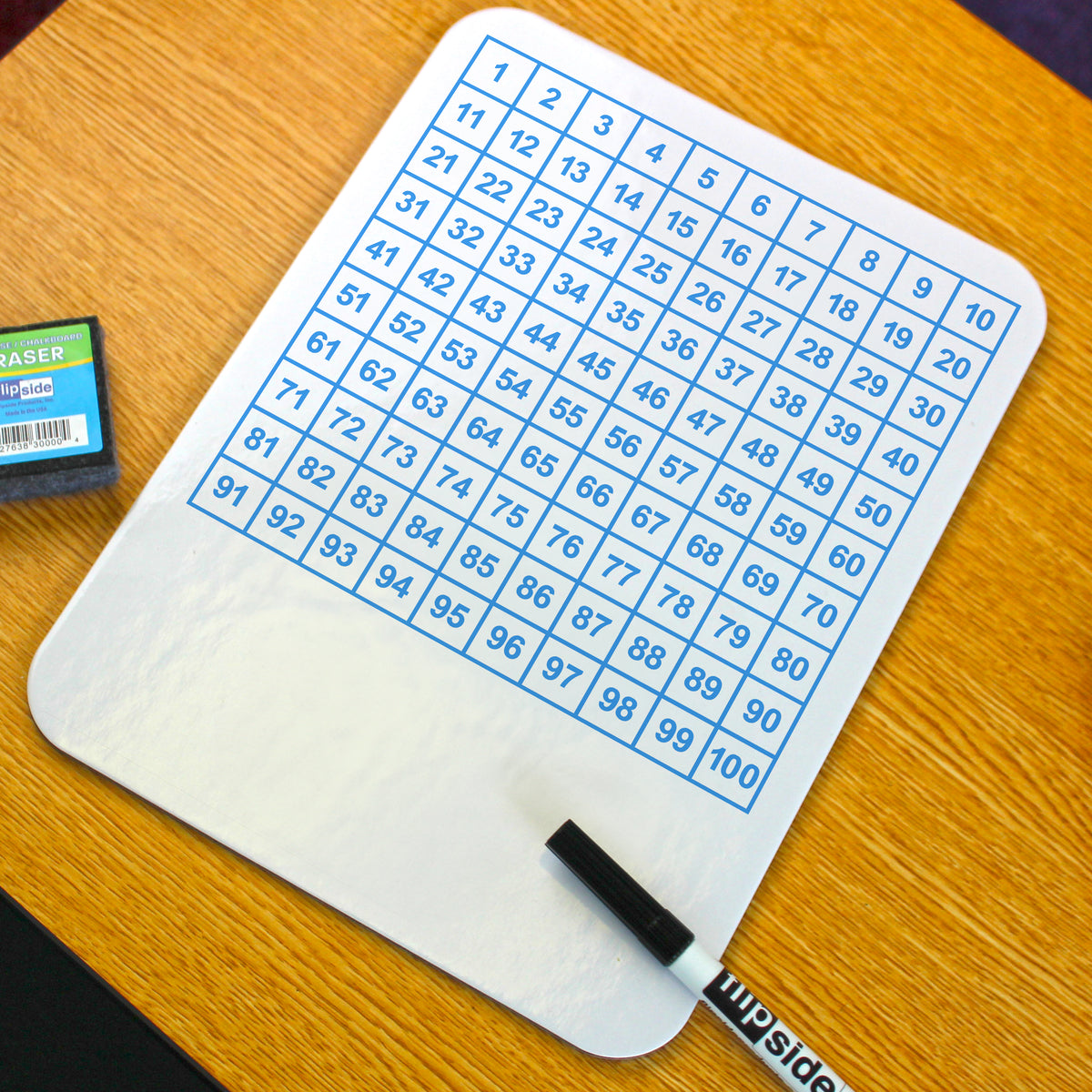 9 x 12 Two Sided Hundreds Grid Dry Erase Board Class Pack 12
