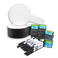 5 x 9 Single-Sided Mini Dry Erase Answer Paddles with Markers and Erasers - Class Pack of 12