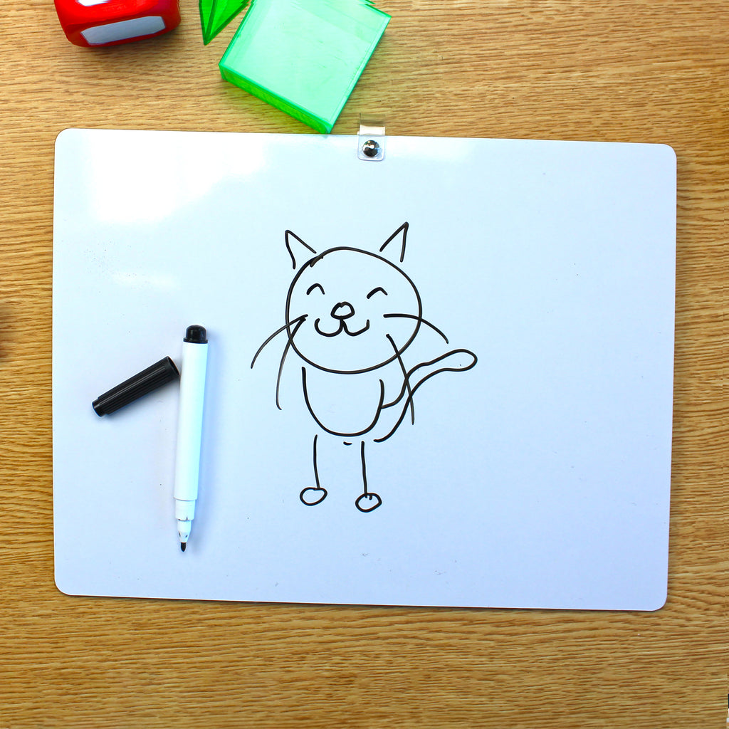 9 x 12 Two Sided Red & Blue Ruled/Dry Erase with attached marker
