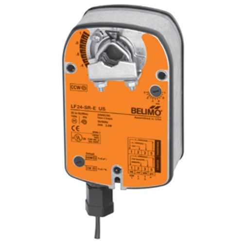 Belimo Damper Actuator, 35 in-lb [4 Nm], Spring return, AC/DC 24 V, 2...10 V, modulating LF24-SR-EUS