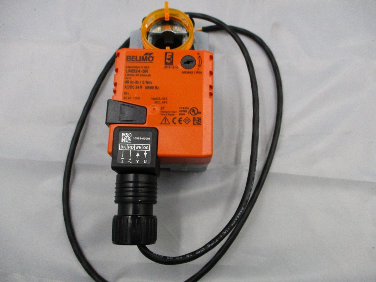 Belimo Damper Actuator, 45 in-lb [5 Nm], Non fail-safe, AC/DC 24 V, 2...10 V, modulating LMB24-SR