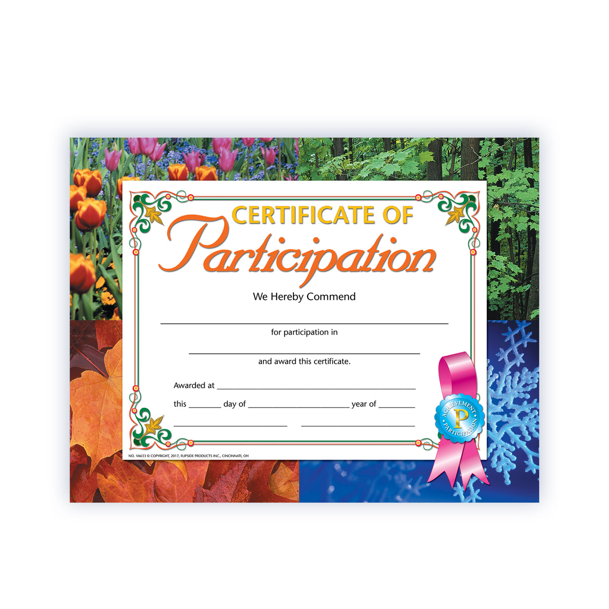 Certificate of Participation - Carton of 50 supplier units - SKU VA633