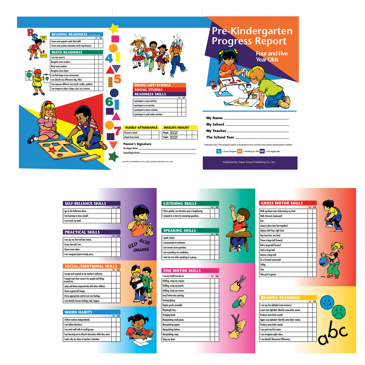 Pre-Kindergarten Progress Report (4 and 5 year olds) - Carton of 100 supplier units