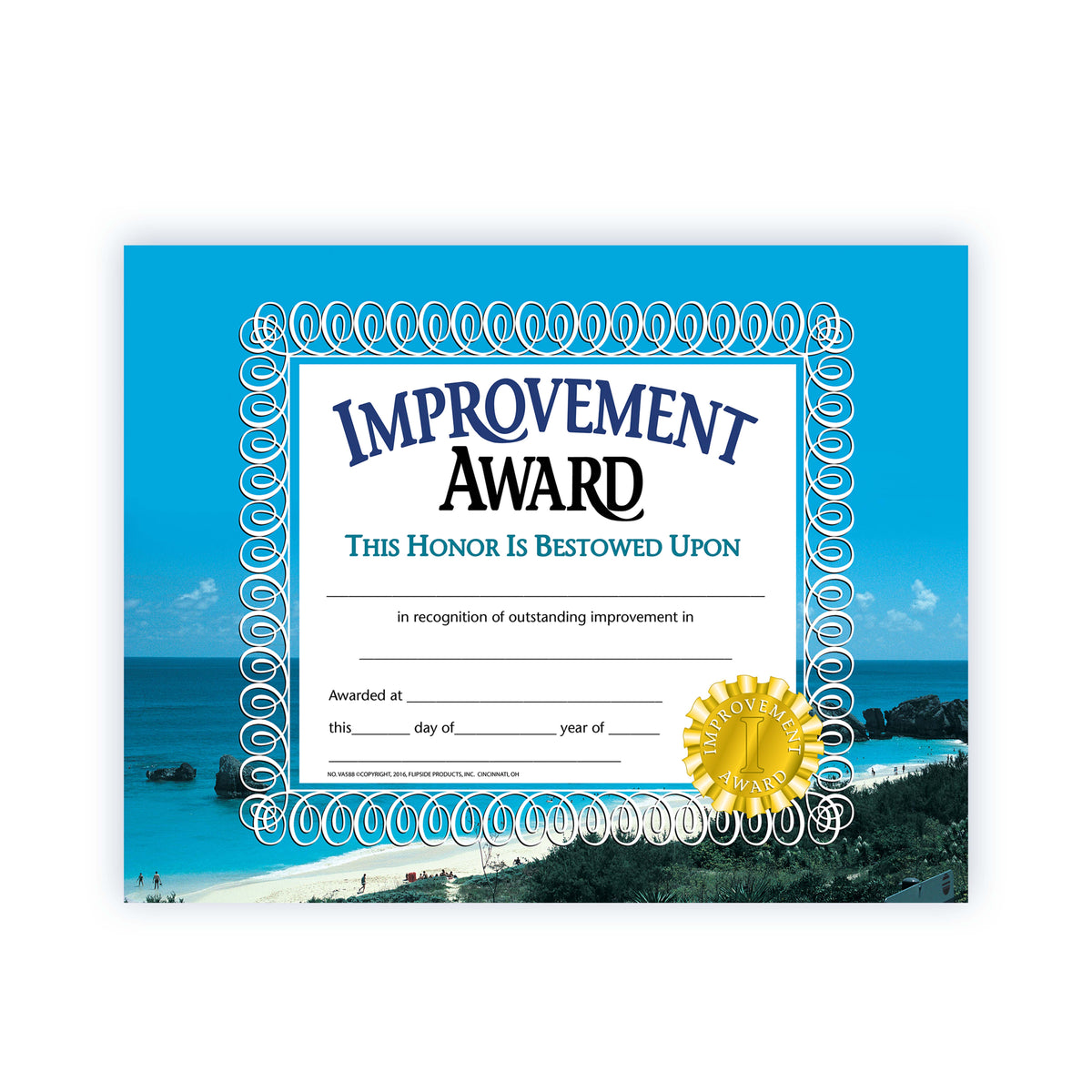 Improvement Award Certificate - Carton of 50 supplier units - SKU VA588