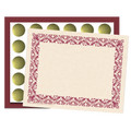 Art Deco Set - Maroon Border Paper, Plain Folders, Gold Seals