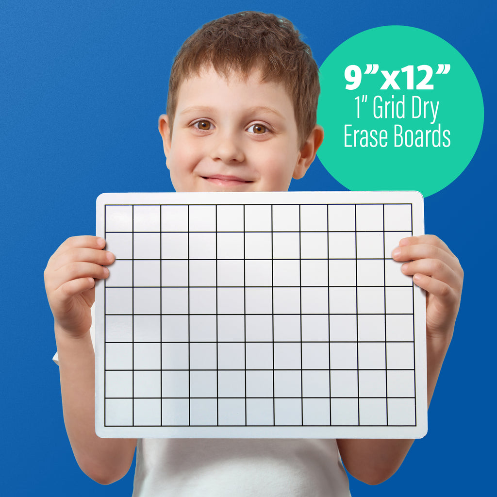 9 x 12 Two Sided 1" Squares Grid Board 12 Pack