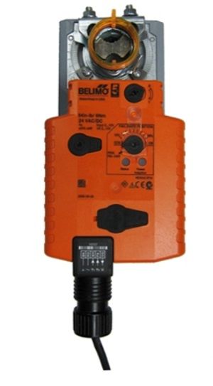Belimo Damper Actuator, 54 in-lb [6 Nm], Electronic fail-safe, AC/DC 24 V, 2...10 V, modulating NKQB24-SR