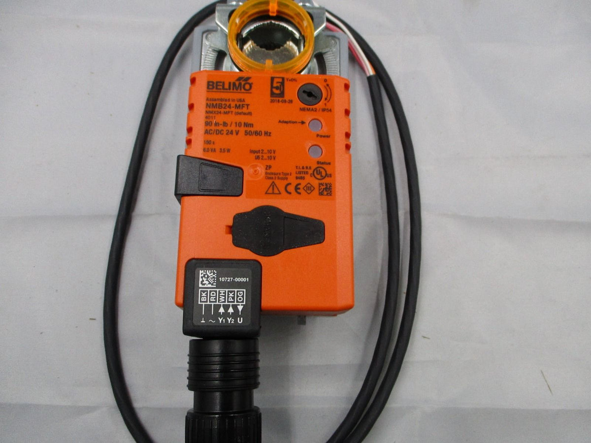 Belimo Damper Actuator, 90 in-lb [10 Nm], Non fail-safe, AC/DC 24 V, 2...10 V, MFT/programmable NMB24-MFT