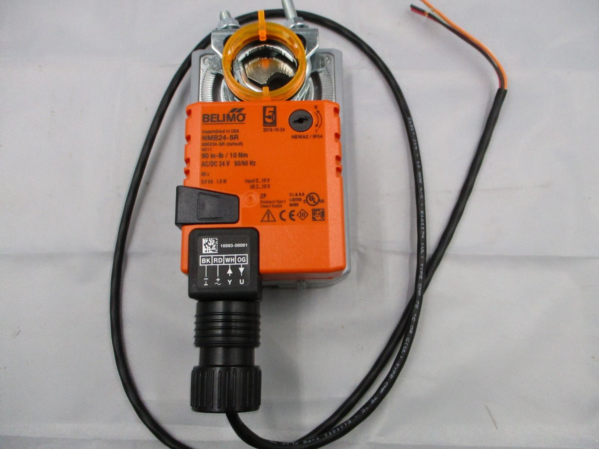 Belimo Damper Actuator, 90 in-lb [10 Nm], Non fail-safe, AC/DC 24 V, 2...10 V, modulating NMB24-SR