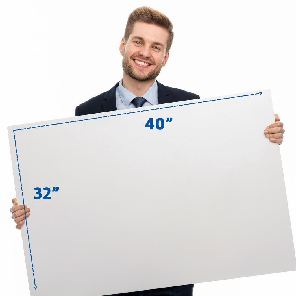 32" x 40" Double-Sided White Foam Board, 3/16" Thick – Pack of 5