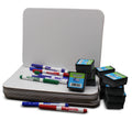 9 x 12 Single-Sided Dry Erase Board + Colored Markers + Student Eraser Class Pack of 12