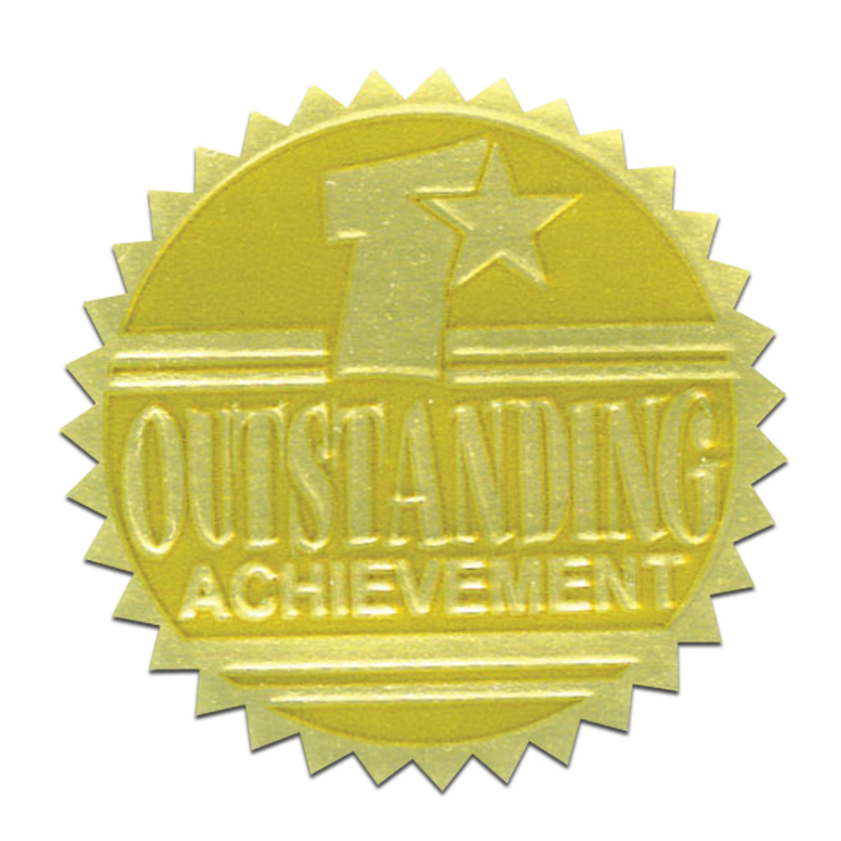 Gold Foil Stamped Certificate Seals - Outstanding Achievement - Carton of 50 supplier units