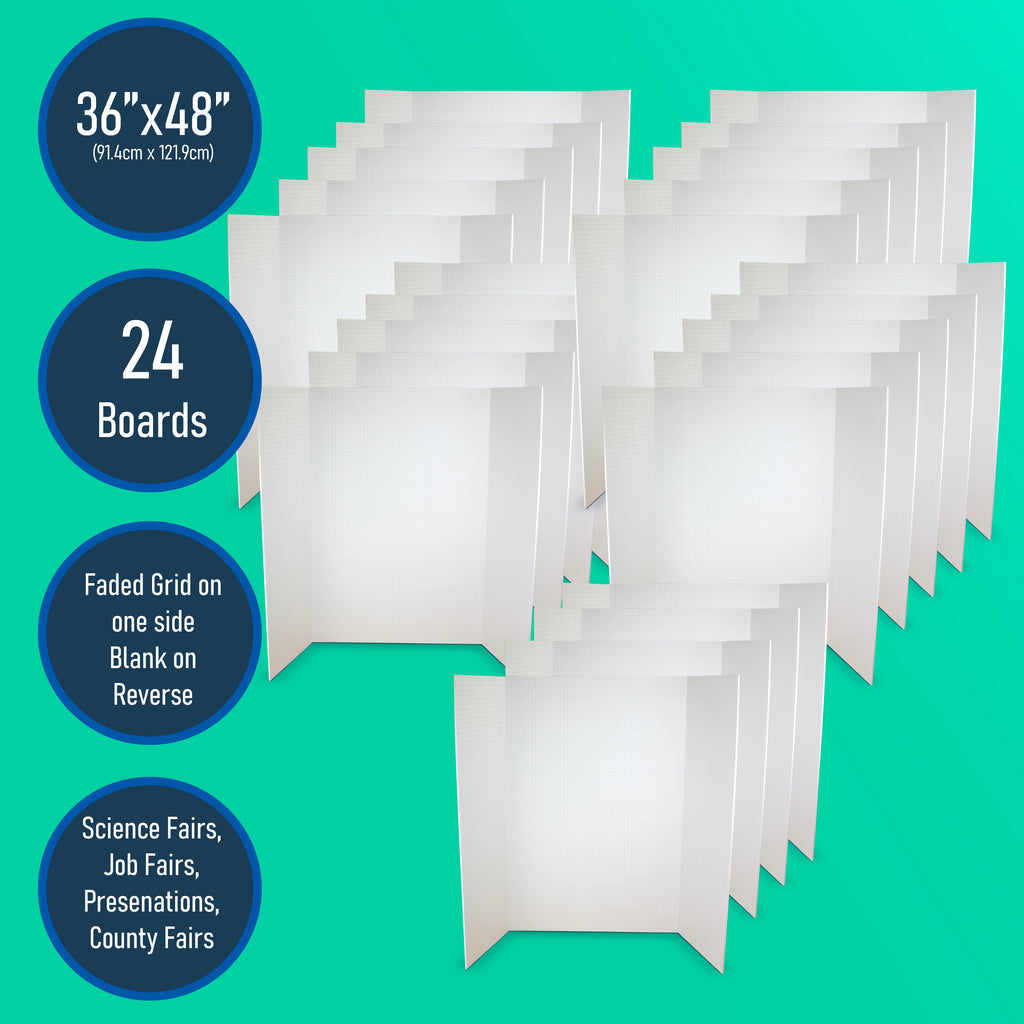 36 x 48 Fade-Line White Foam Project Board, 1/2" Grid, Pack of 24