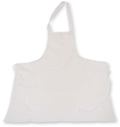 HR Cotton white cotton bib apron with central pocket and tubular waist ties. Selling quantity stated in listing.