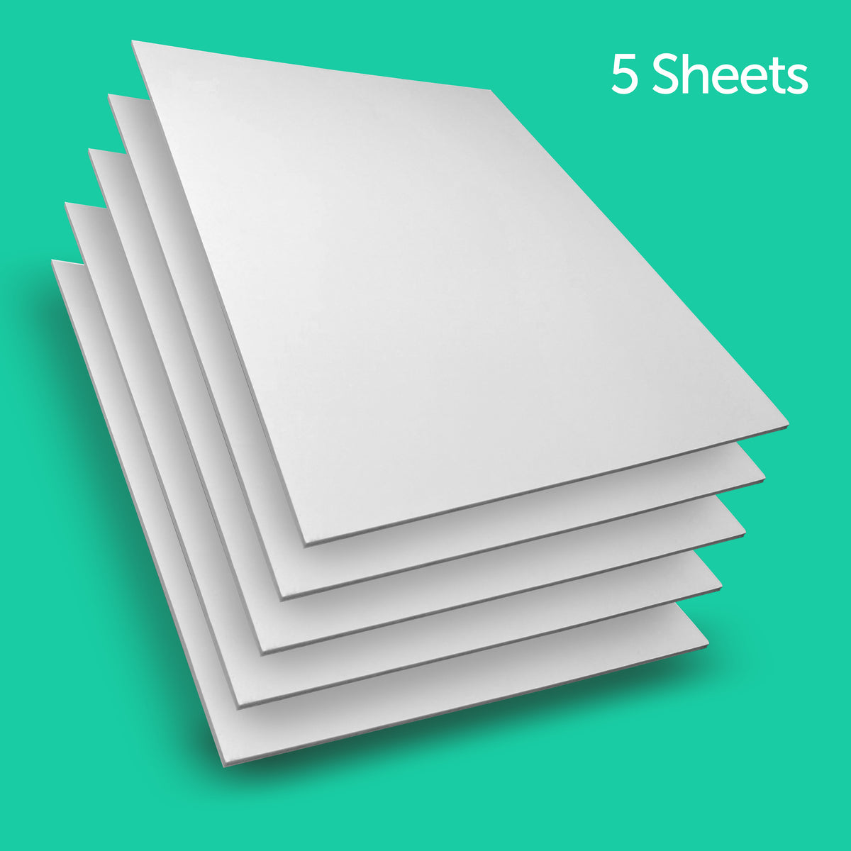 18" x 24" Double-Sided White Foam Board, 3/16" Thick – Pack of 5