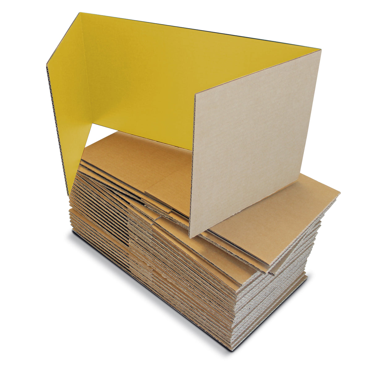 12 x 48 Study Carrel Yellow Corrugated Pack of 24
