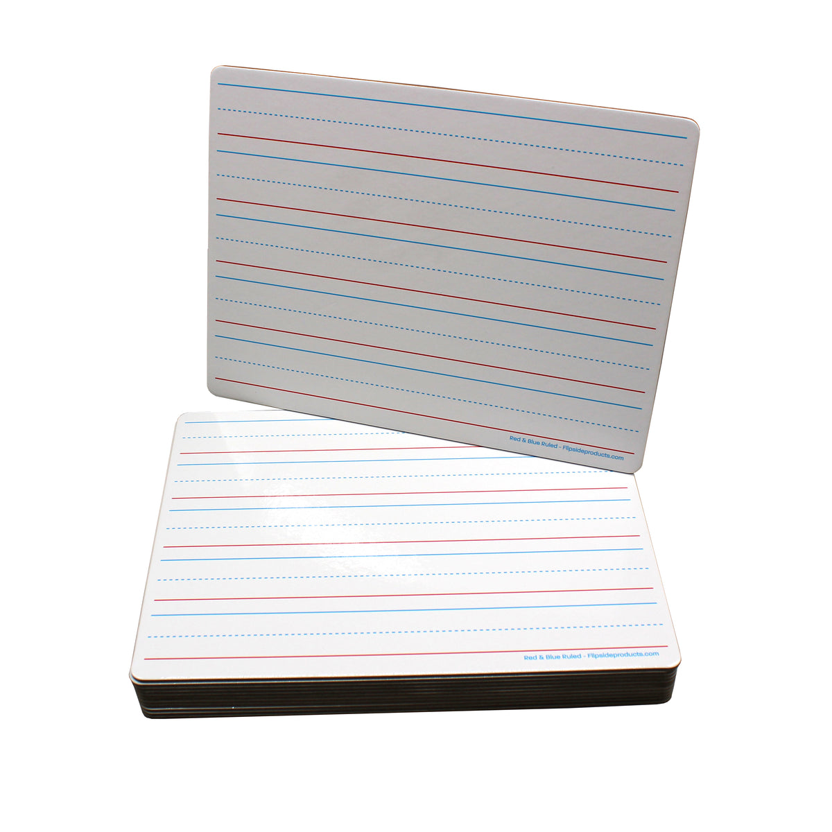 9 x 12 Red & Blue Ruled/Dry Erase (dual sided) + Colored Markers + Student Eraser Class Pack 12