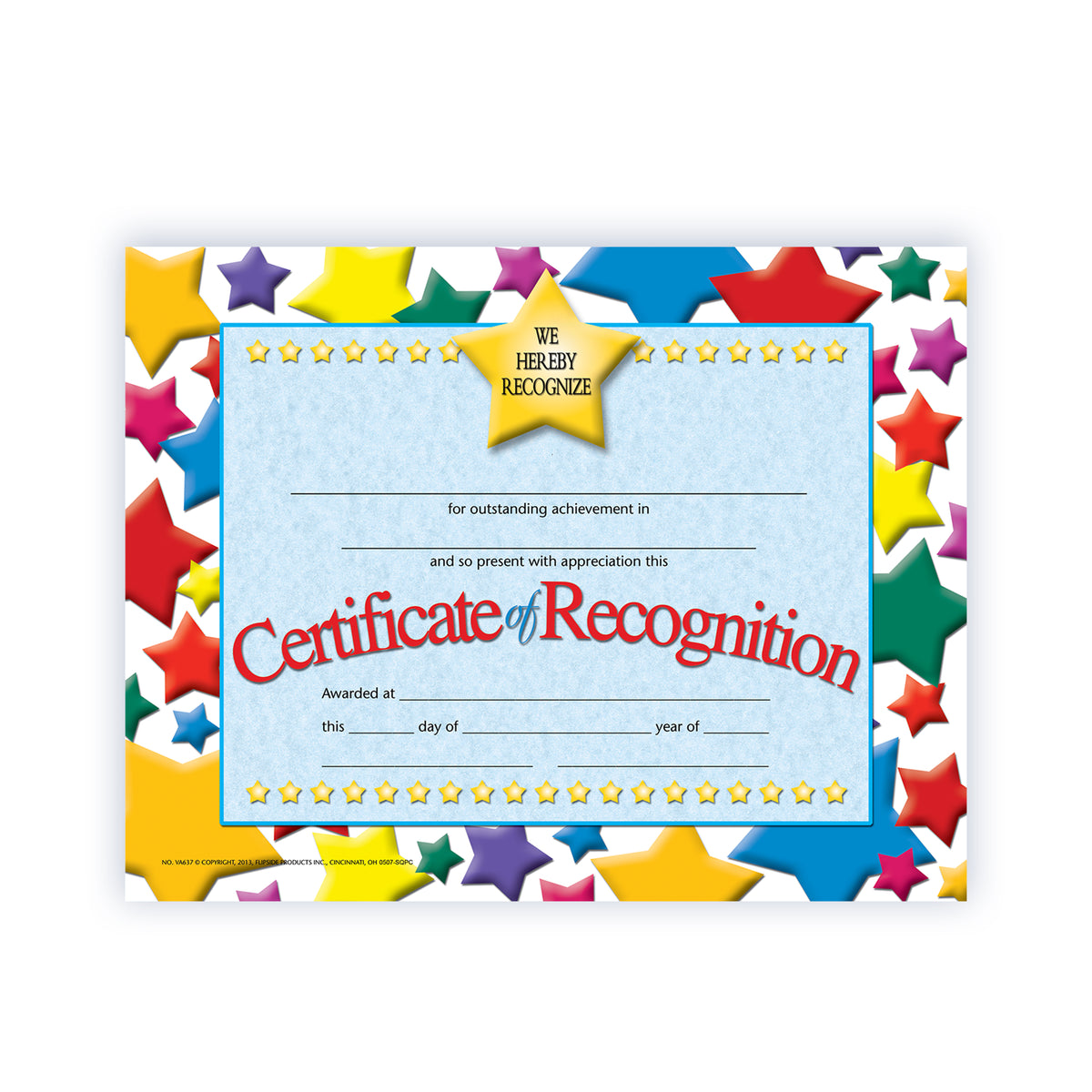Certificate of Recognition - Carton of 50 supplier units