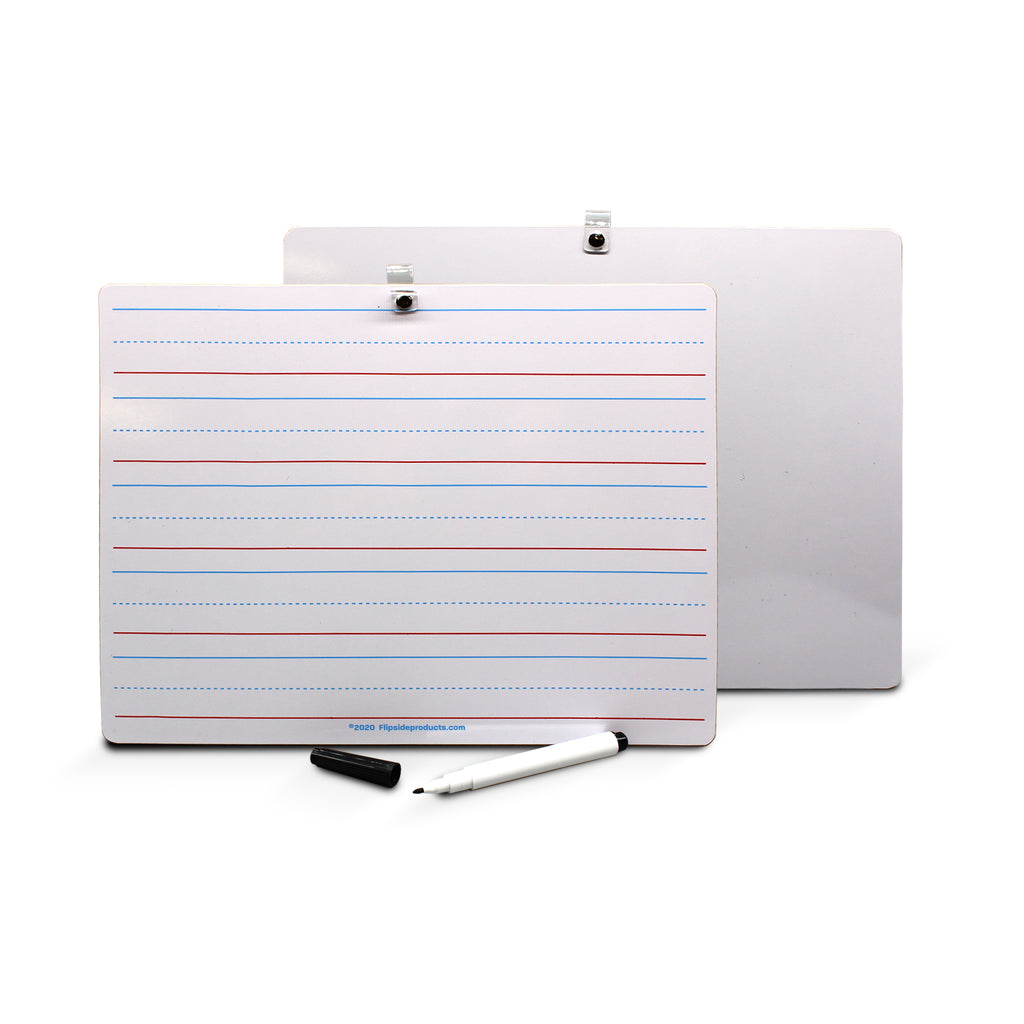 9 x 12 Two Sided Red & Blue Ruled/Dry Erase with attached marker
