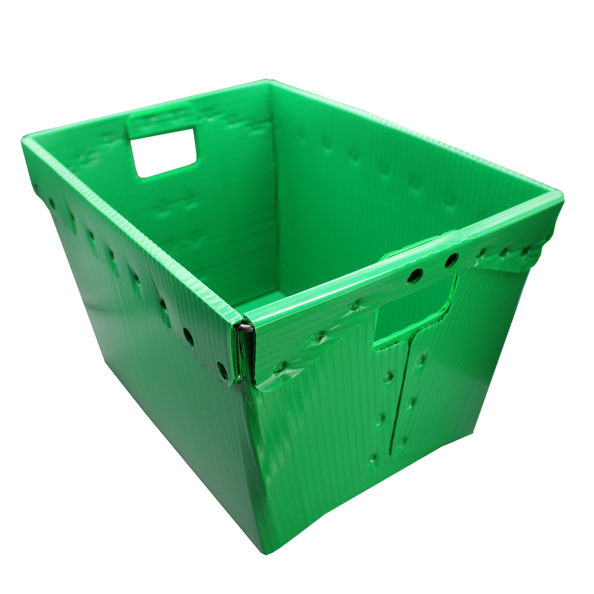 Green Corrugated Plastic Storage Postal Tote - 4 Pack