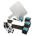 8 x 9.75 Single-Sided Rectangular Dry Erase Answer Paddle + Marker + Student Eraser - Class Pack of 12 Sets