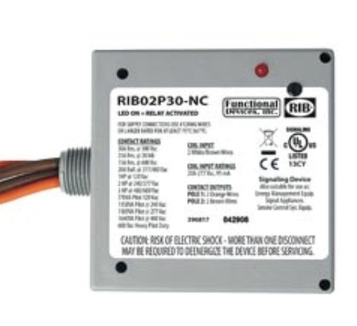 Functional Devices Power Relay, 30 Amp Dpst-N/C, 208-277 Vac Coil, Nema 1 Housing RIB02P30-NC