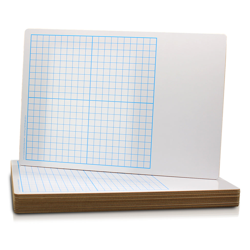 11 x 16 Two Sided 1/2" Graph Dry Erase Board Class Pack of 12