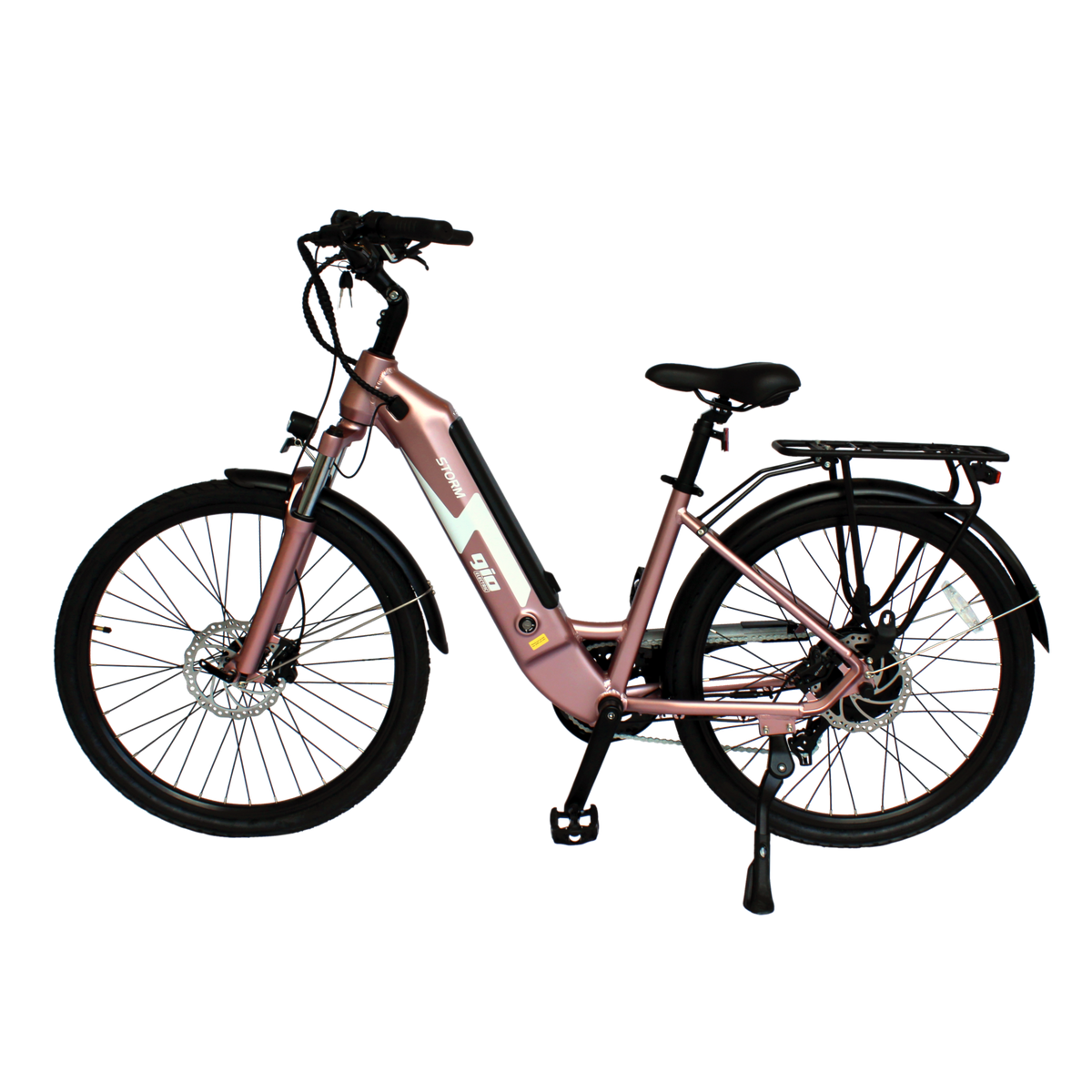GIO Storm electric bike in rose gold main view