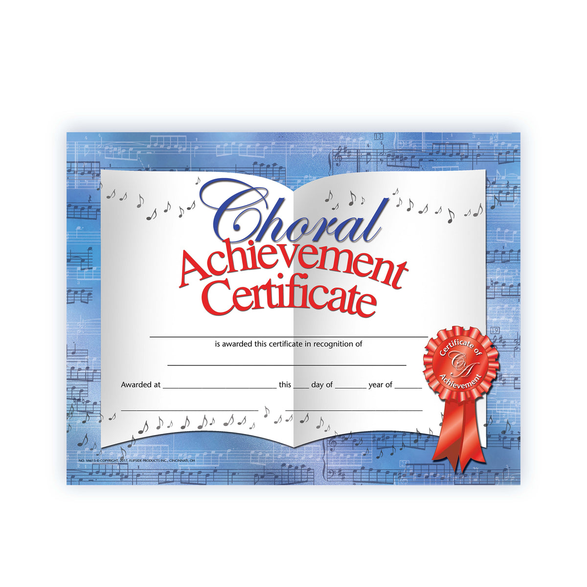 Choral Achievement Certificate - Carton of 50 supplier units