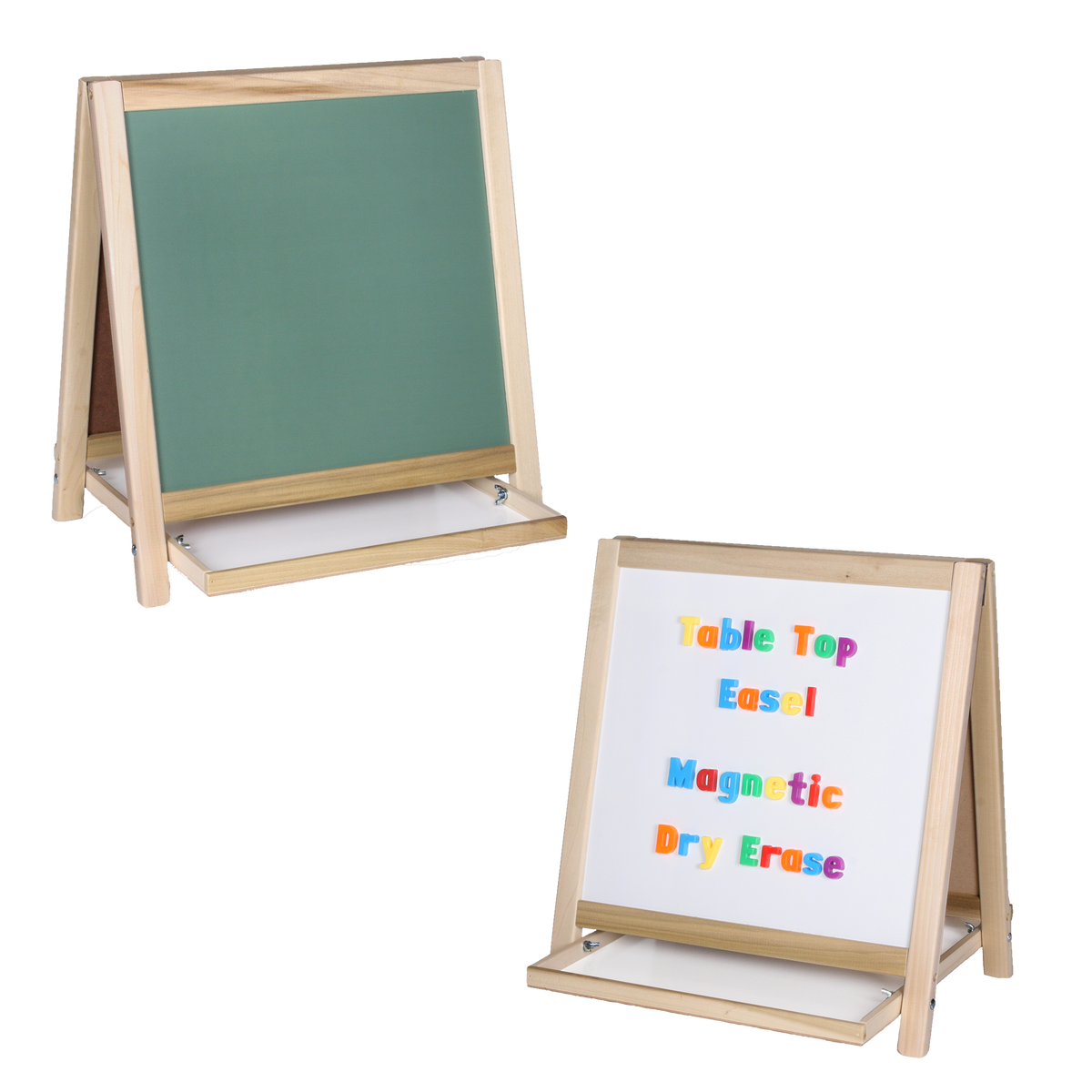 Magnetic Table Top Easel - Green Chalk/ White Markerboard