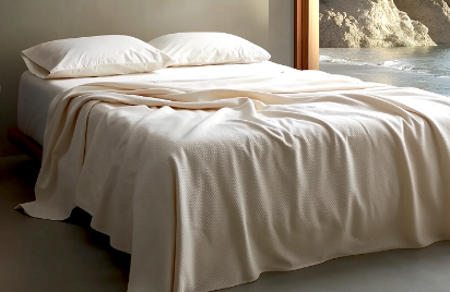 Sleep & Beyond Organic Cotton Honeycomb Blanket, supplier catalog photograph