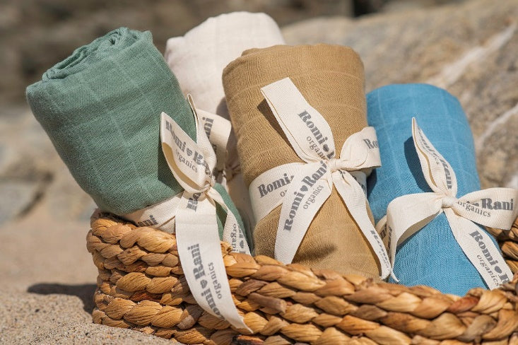 Sleep & Beyond Romi & Rani Organic Cotton Muslin Swaddle, supplier catalog photograph