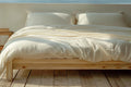 Sleep & Beyond 270TC organic cotton percale sheet set in Classic Ivory; supplier catalog photograph