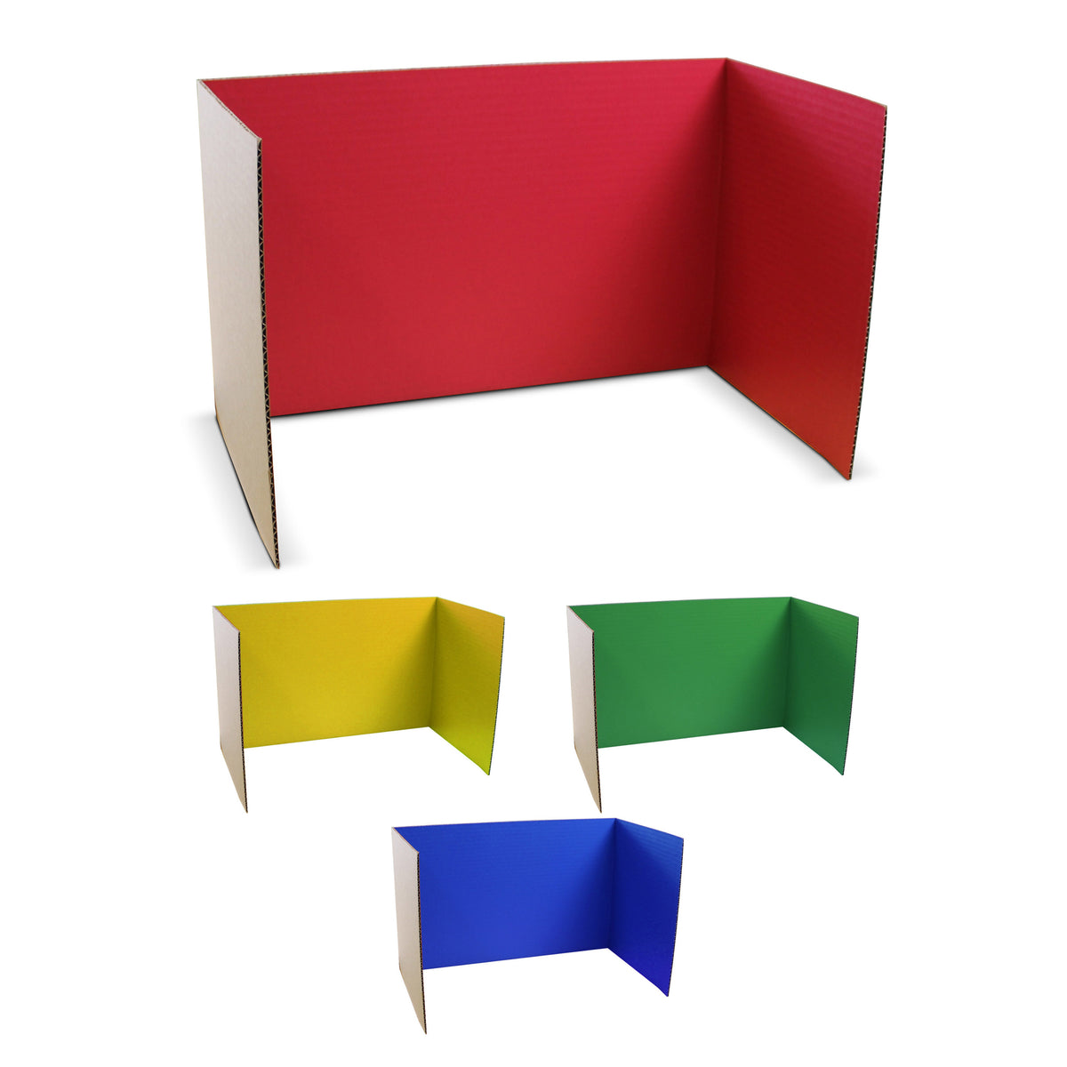 18 x 48 Study Carrel Assorted Corrugated Pack of 12