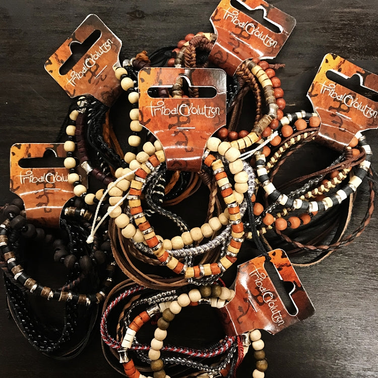 Balinese Tribal Evolution Beaded Bracelet Set - 36 PC Display