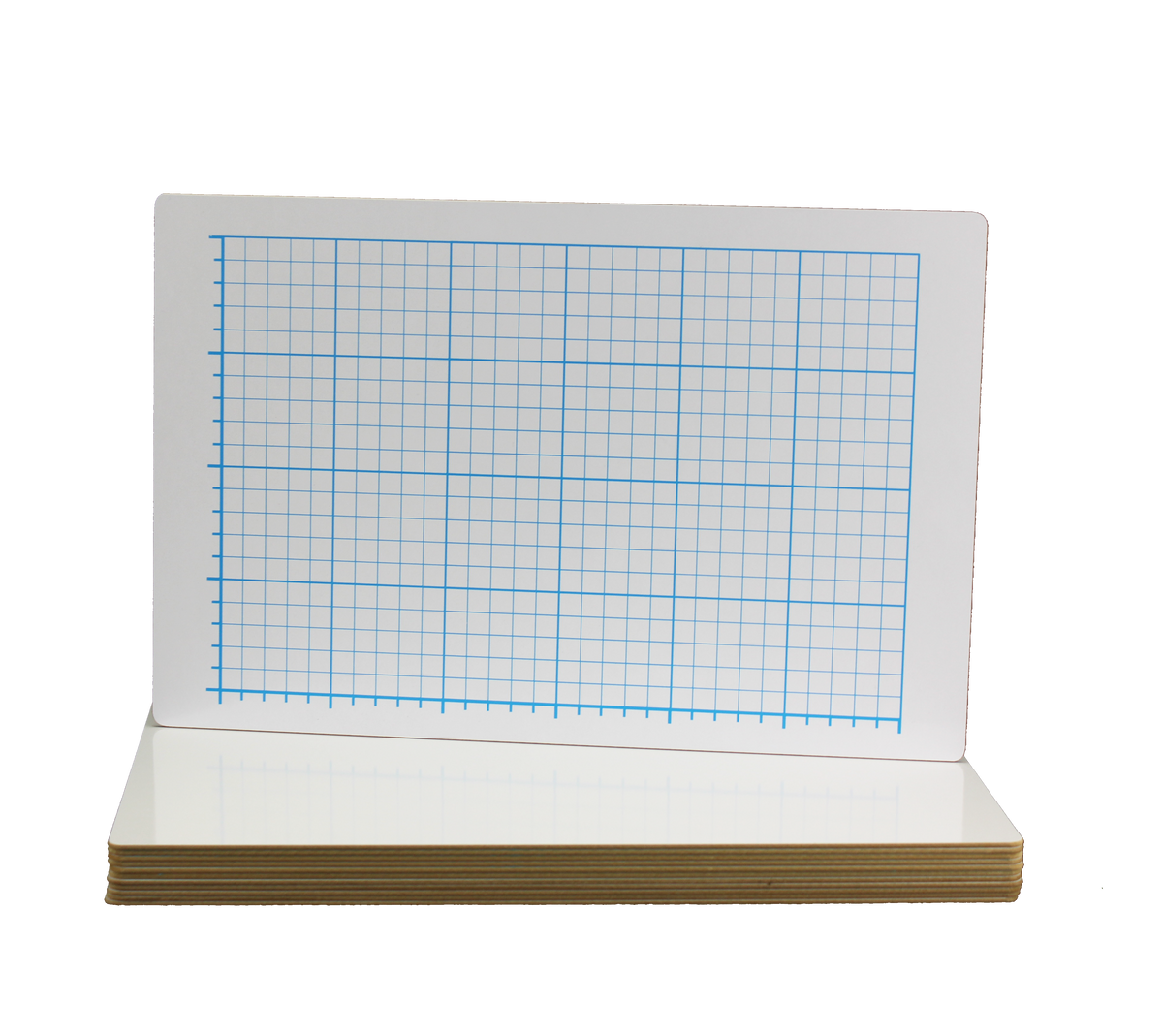 12 x 18 Two-Sided Quadrant Grid Dry Erase Board - 1/2" Square Class Pack 12