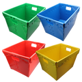 Primary Assorted Corrugated Plastic Storage Postal Tote - 4 Pack