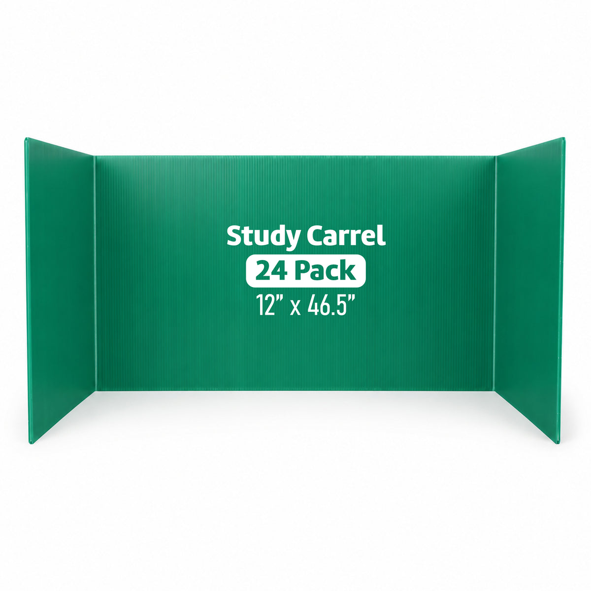 Flipside Products Green Plastic Study Carrels, 12'' x 46.5'', 24 Pack