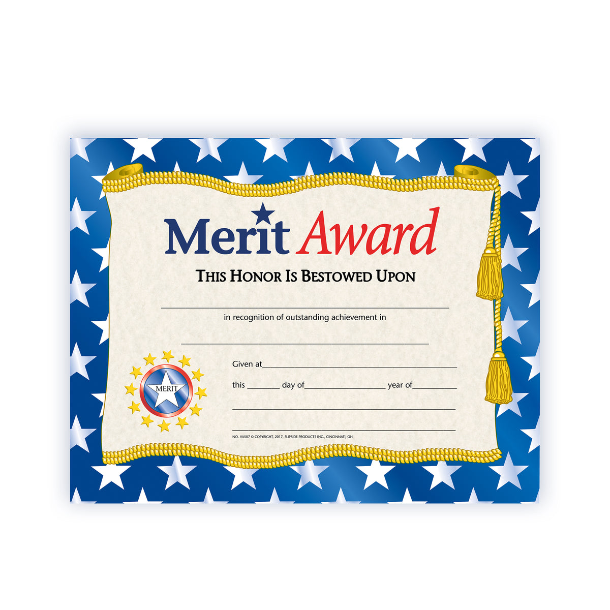 Merit Award Certificate - Carton of 50 supplier units