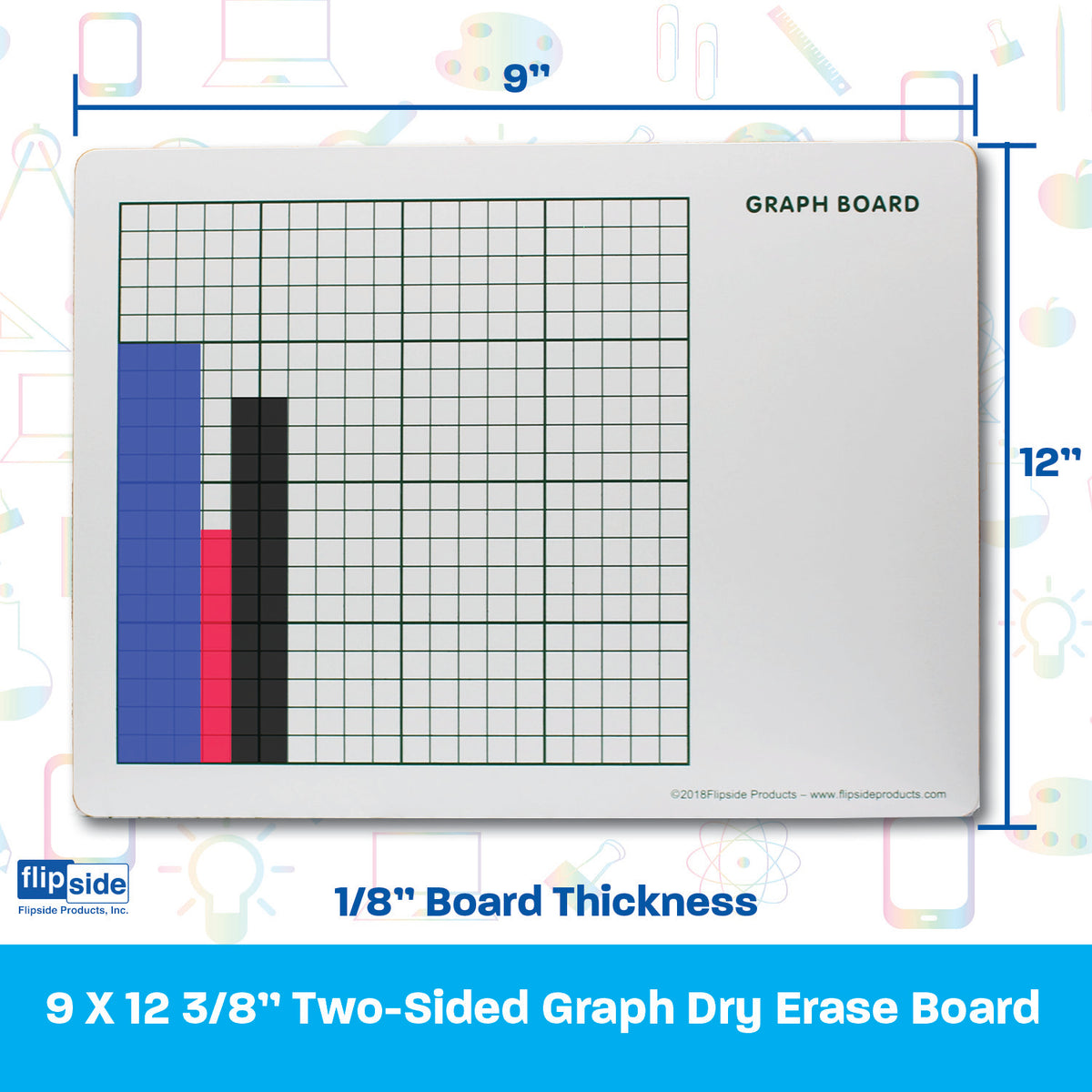 9 x 12 Two Sided Graph Board 12 Pack