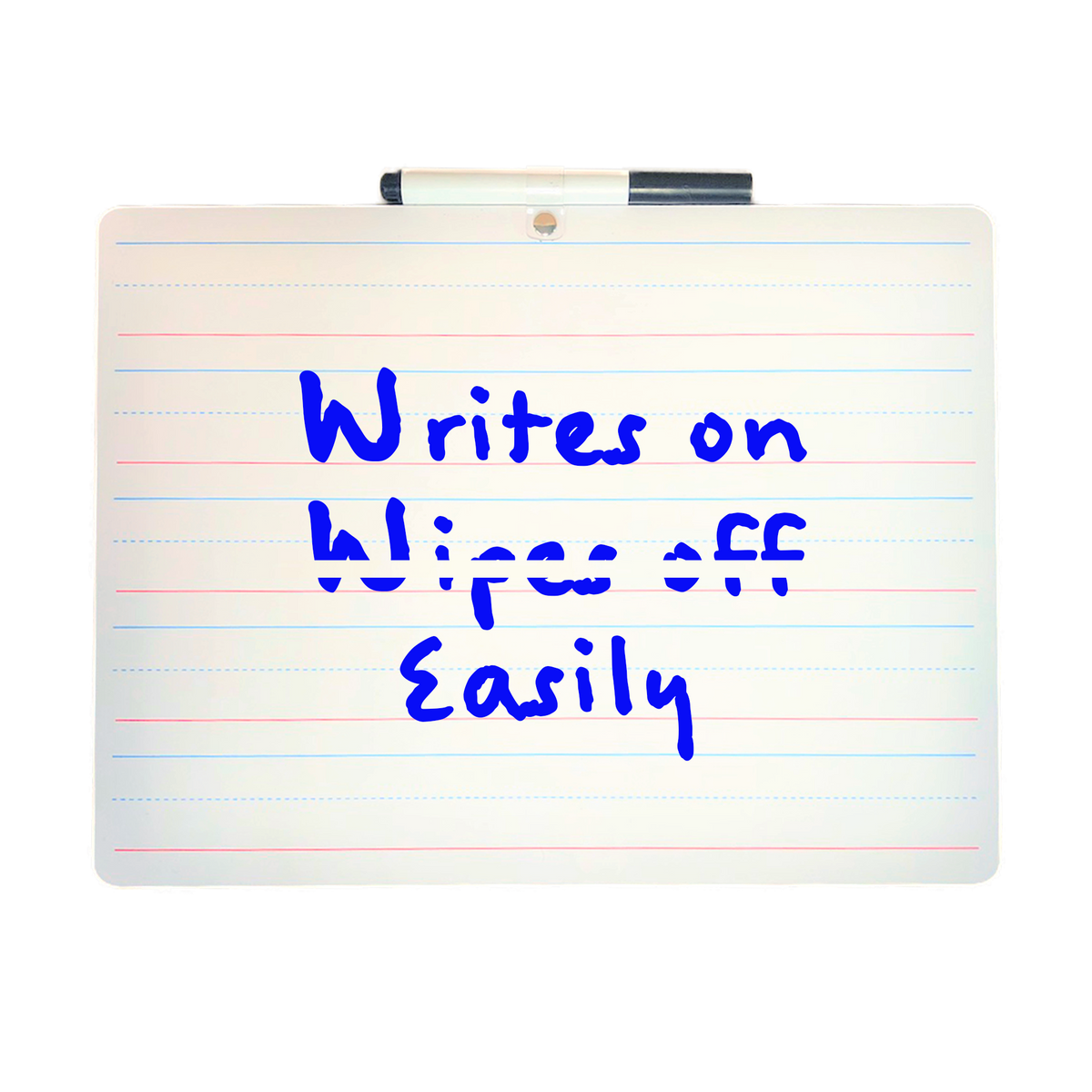 9 x 12 Two Sided Red & Blue Ruled/Dry Erase with attached marker