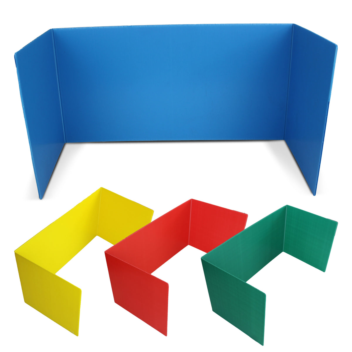 Assorted Premium Corrugated Plastic Study Carrel Pack of 24