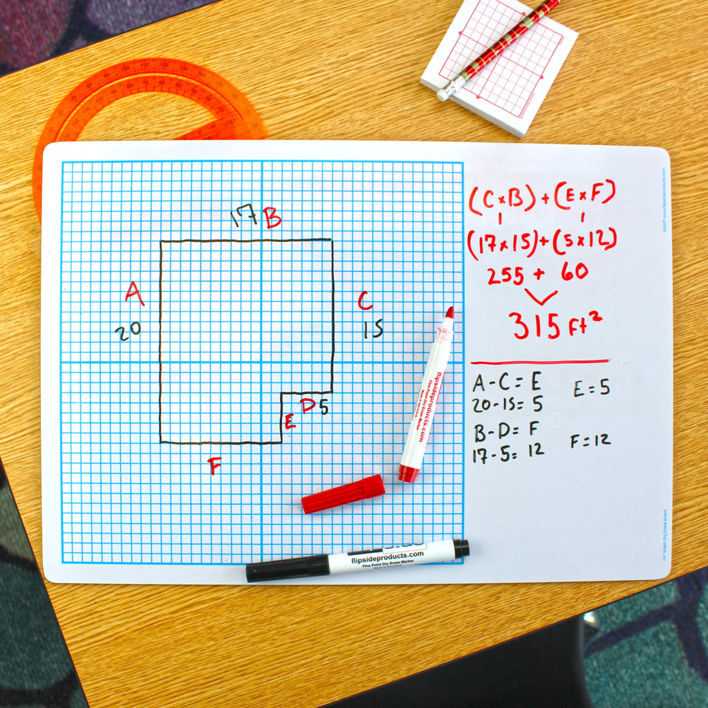11 x 16 1/4" Graph Dry Erase Board Class Pack of 12