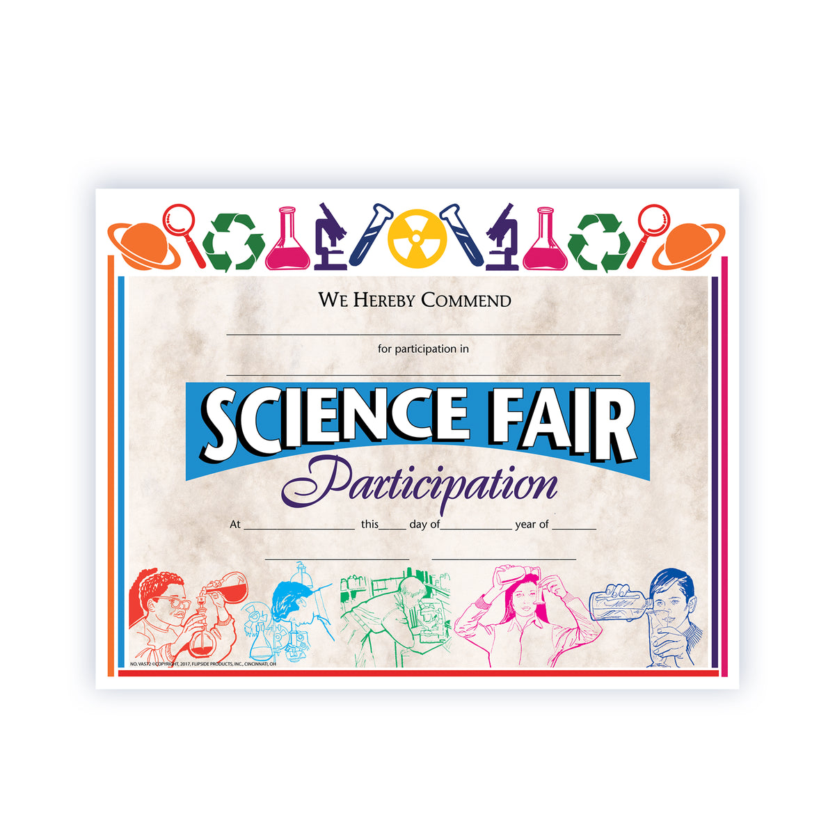 Science Fair Participation Certificate - Carton of 50 supplier units