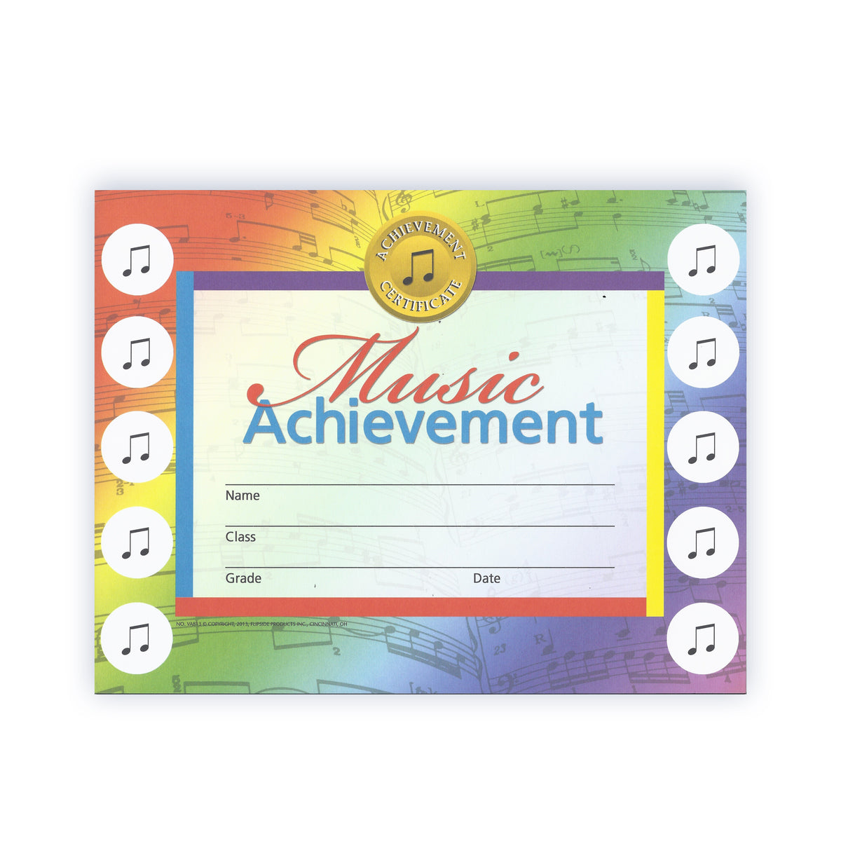 Music Achievement Certificates/Reward Seals - Carton of 30 supplier units