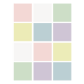 3" x 3" Pastel Assorted Stickables Repositionable Whiteboard w/ Dry Erase Marker - 2 Packs of 12 Sheets